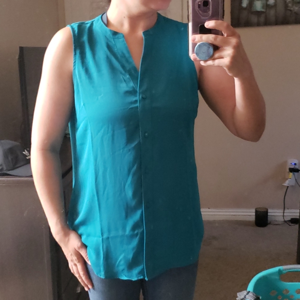 Teal Blue Blouse. Size Small.